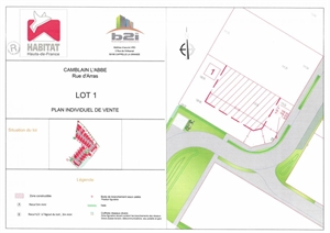 terrain a batir à la vente -   62690  CAMBLAIN L ABBE, surface 579 m2 vente terrain a batir - UBI368513763